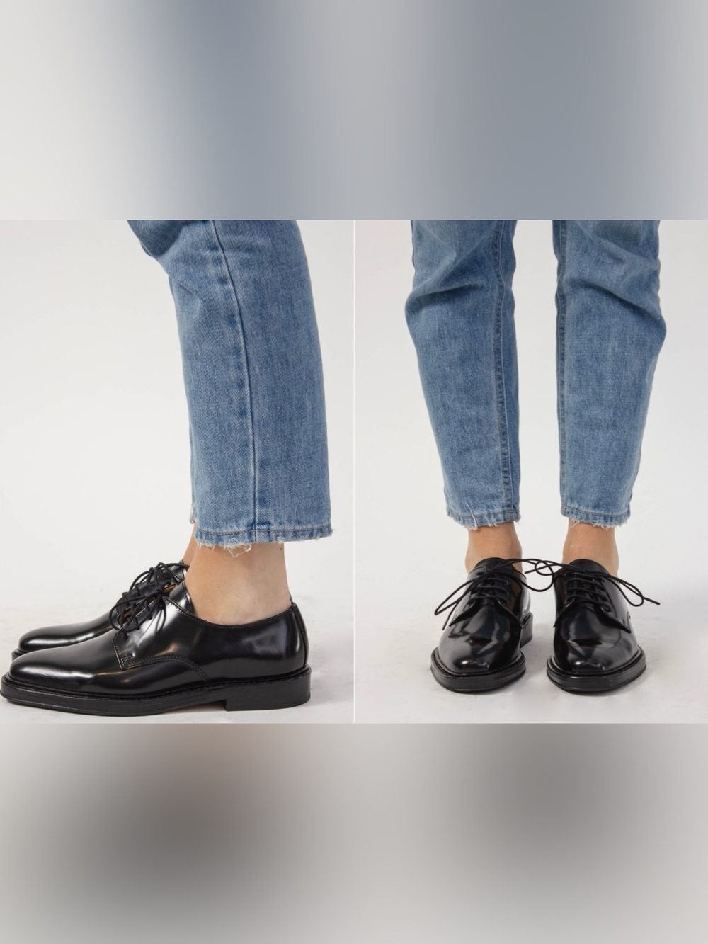 Zara Trafaluc Black Patent Leather Pointed Toe Oxfords